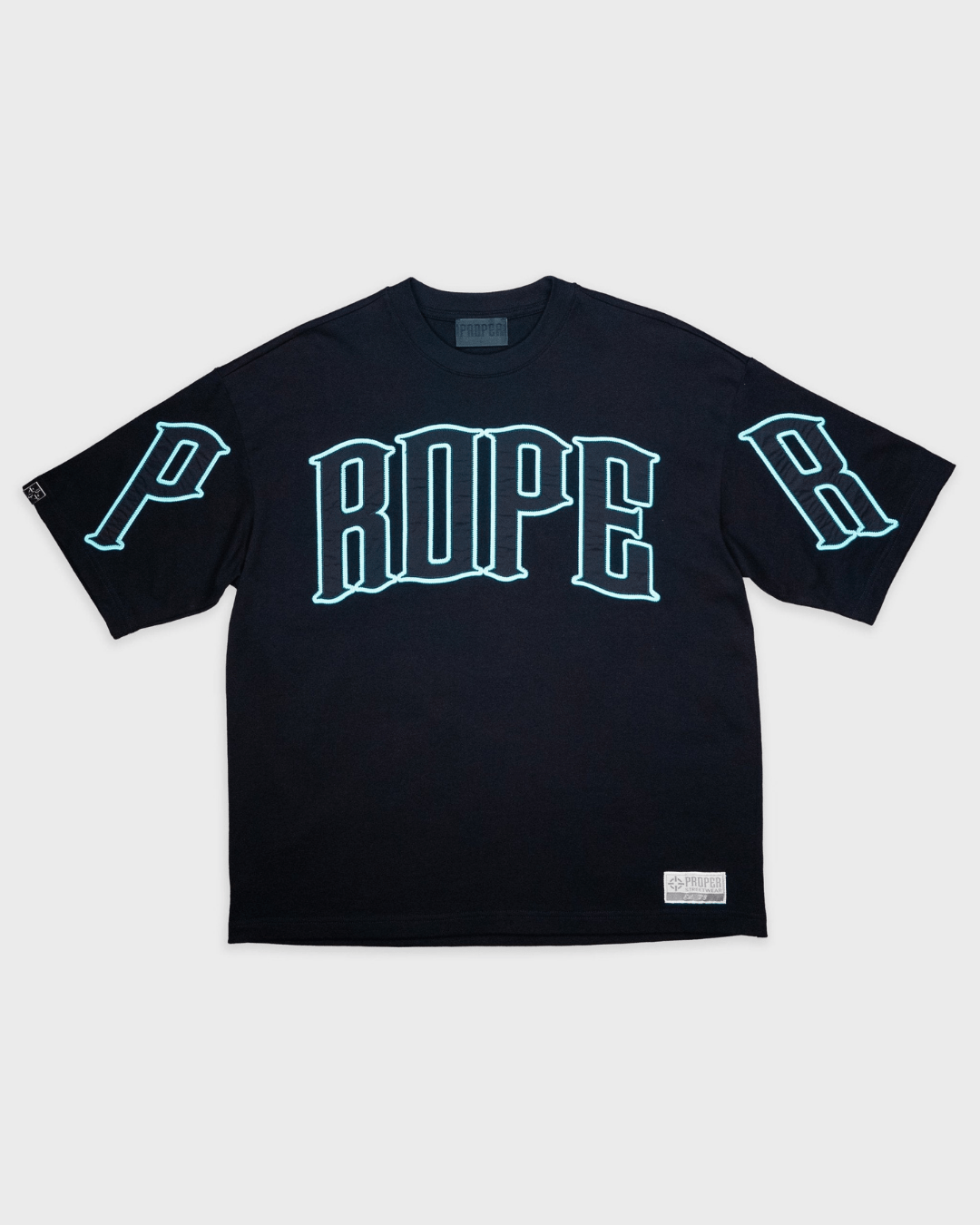 PROPER TARGET OVERSIZED TEE BLACK/ICY BLUE - Proper Streetwear