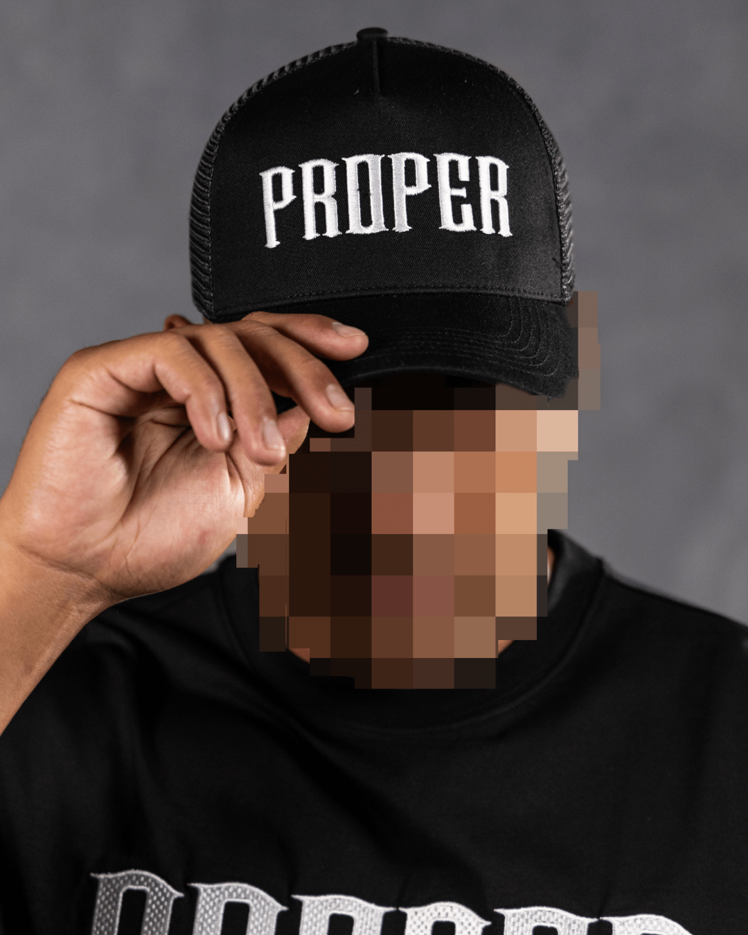 PROPER TRUCKER CAP BLACK - Proper Streetwear