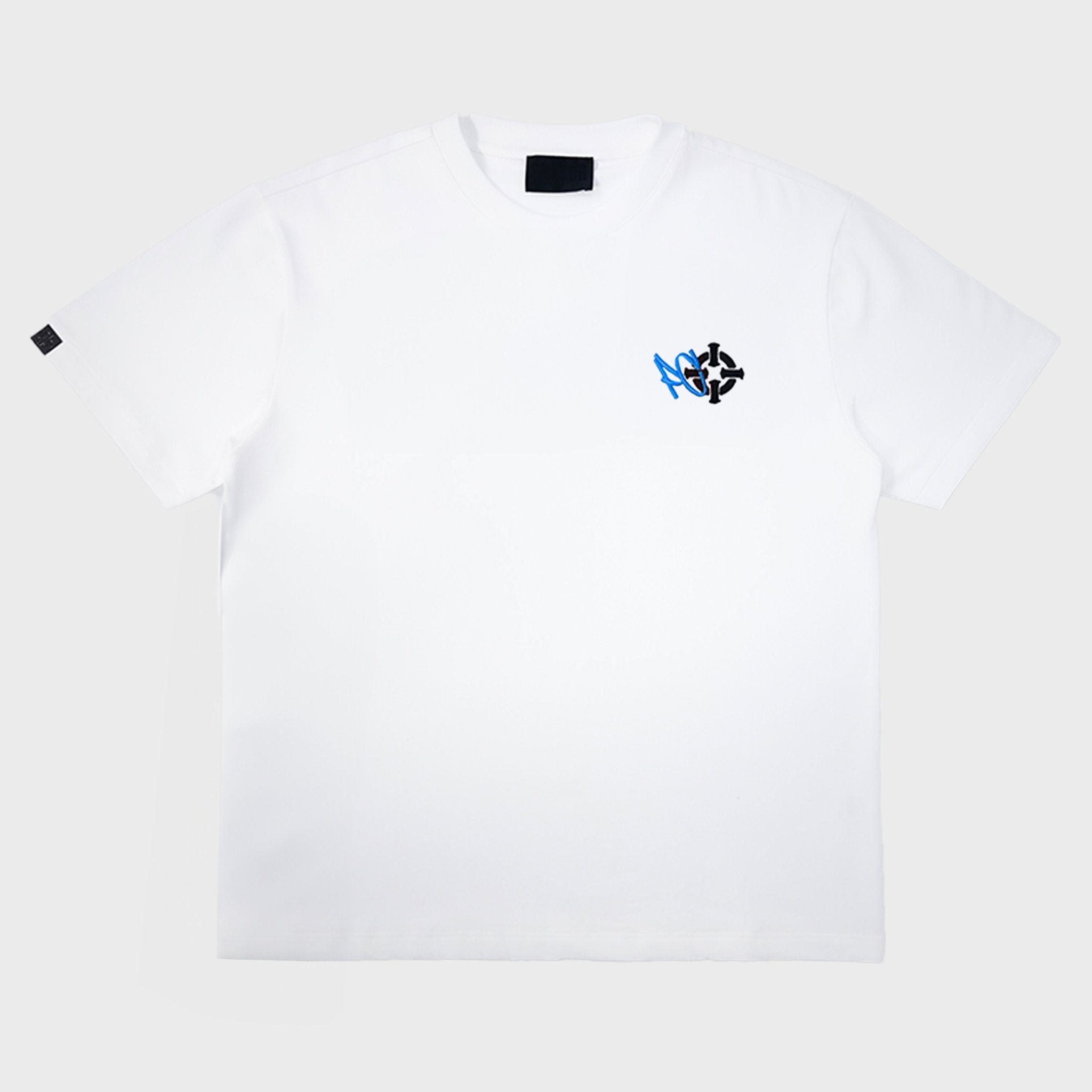 PROPER X PAPERCHASIN FITTED TEE WHITE/BLUE - Proper Streetwear