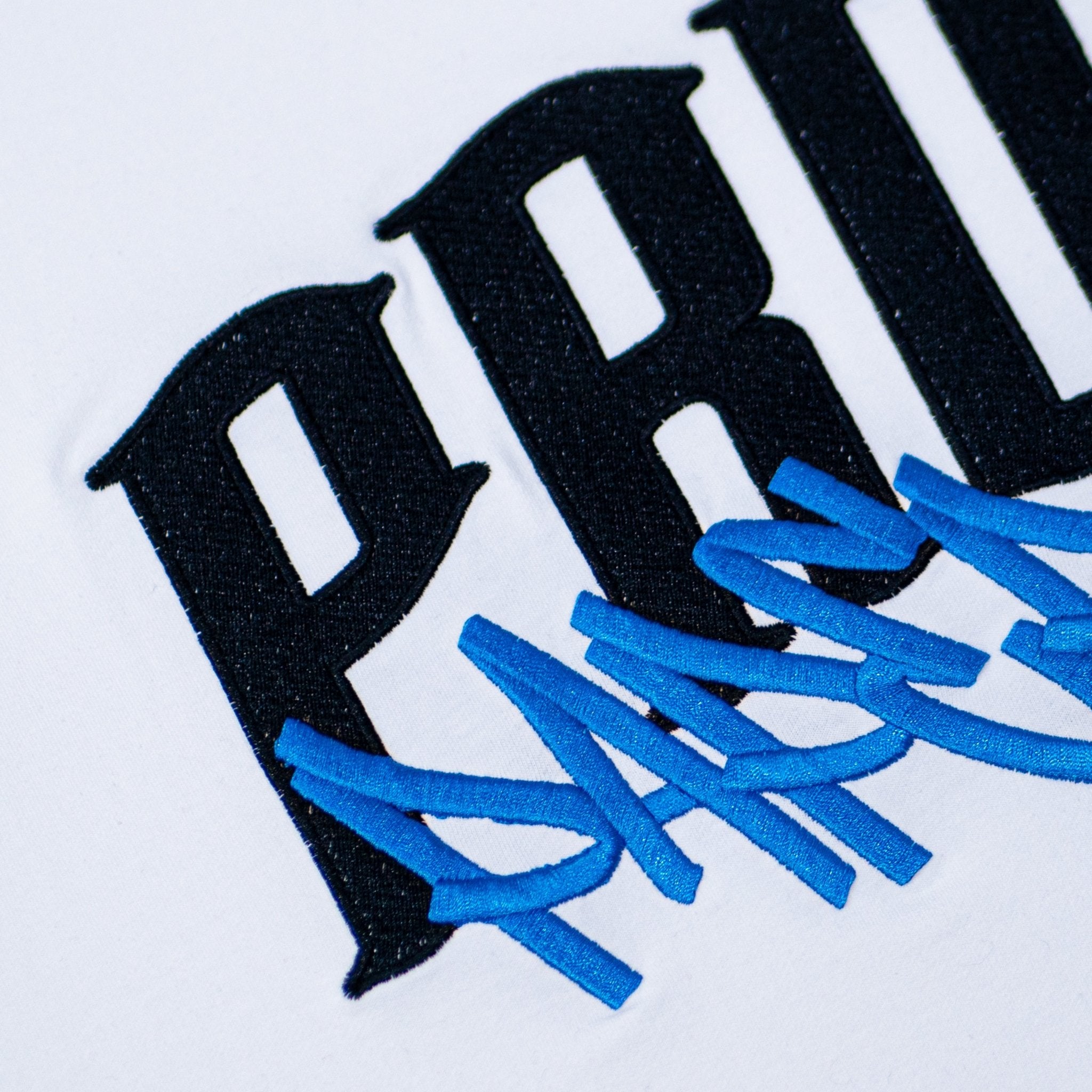 PROPER X PAPERCHASIN FITTED TEE WHITE/BLUE - Proper Streetwear