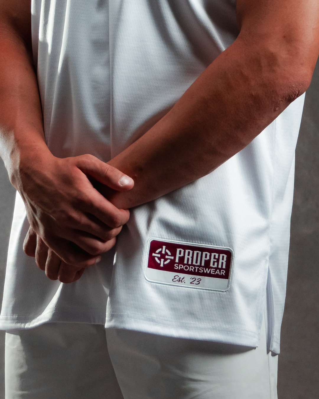 PROPER OFFSET BASKETBALL JERSEY WHITE