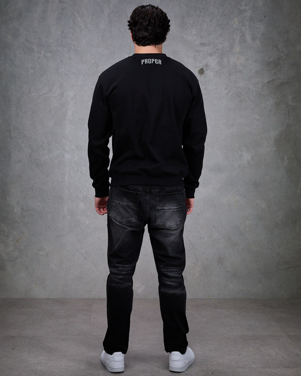 PROPER OG CURVE CREWNECK BLACK/SILVER