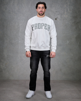 PROPER OG CURVE CREWNECK WHITE/SILVER