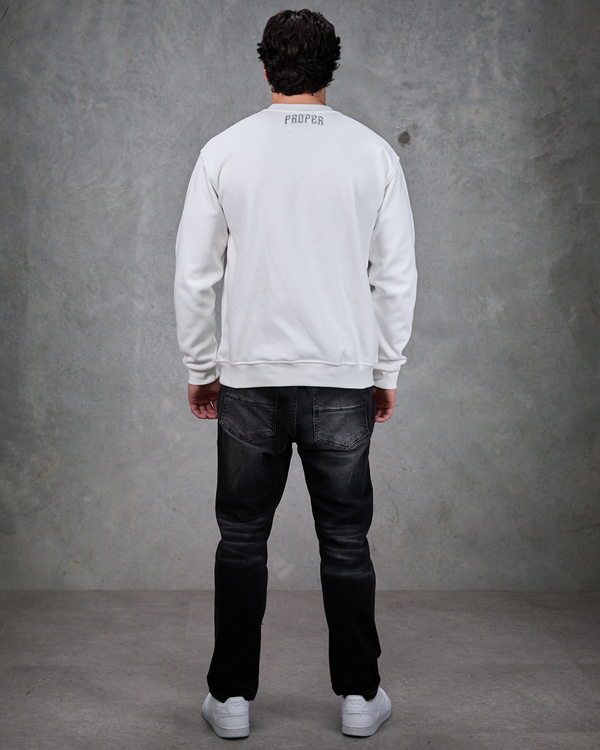 PROPER OG CURVE CREWNECK WHITE/SILVER