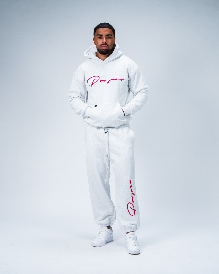 AUTOGRAPH TRACKPANTS MARL GREY/PINK