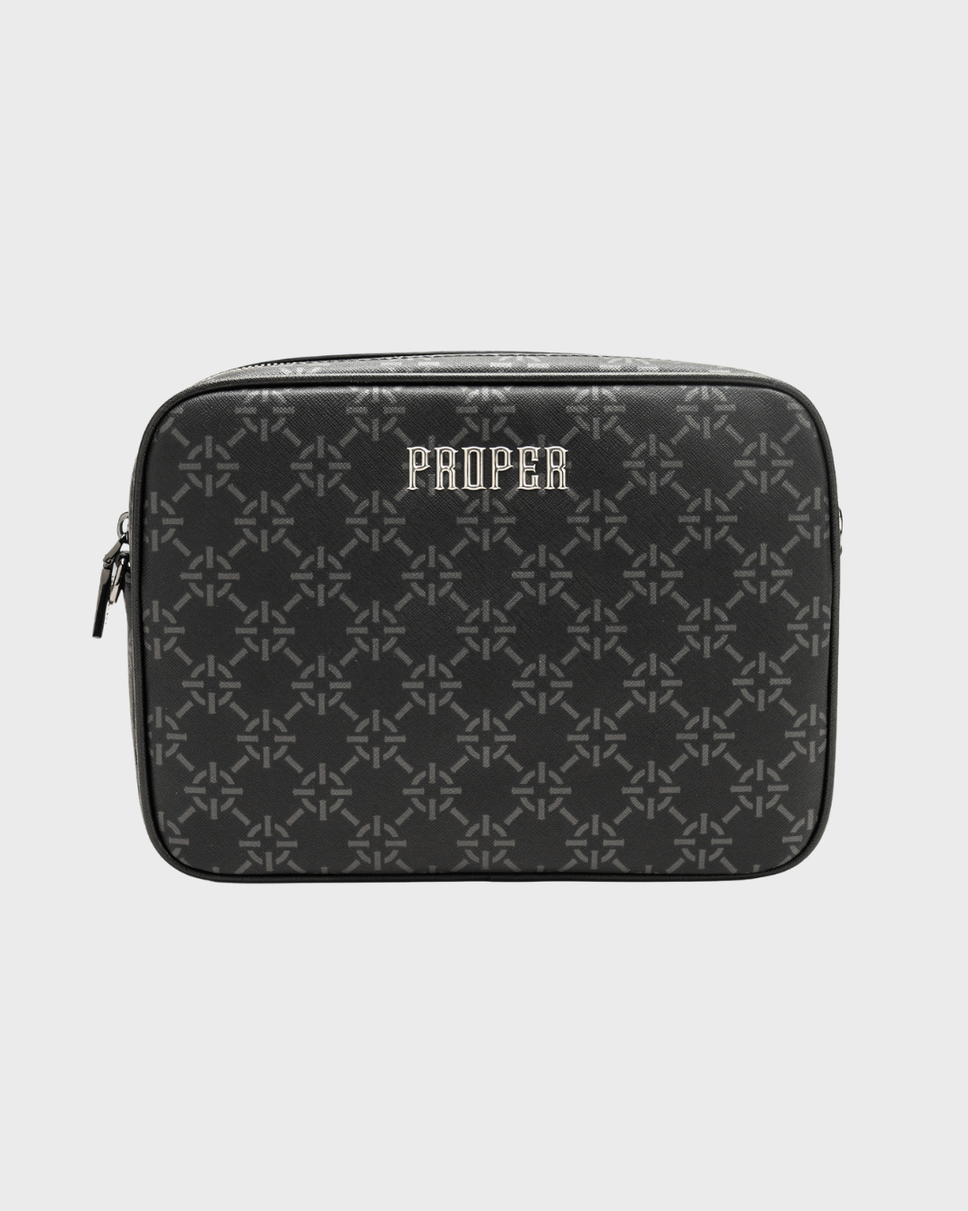 PROPER MONOGRAM MESSENGER BAG BLACK