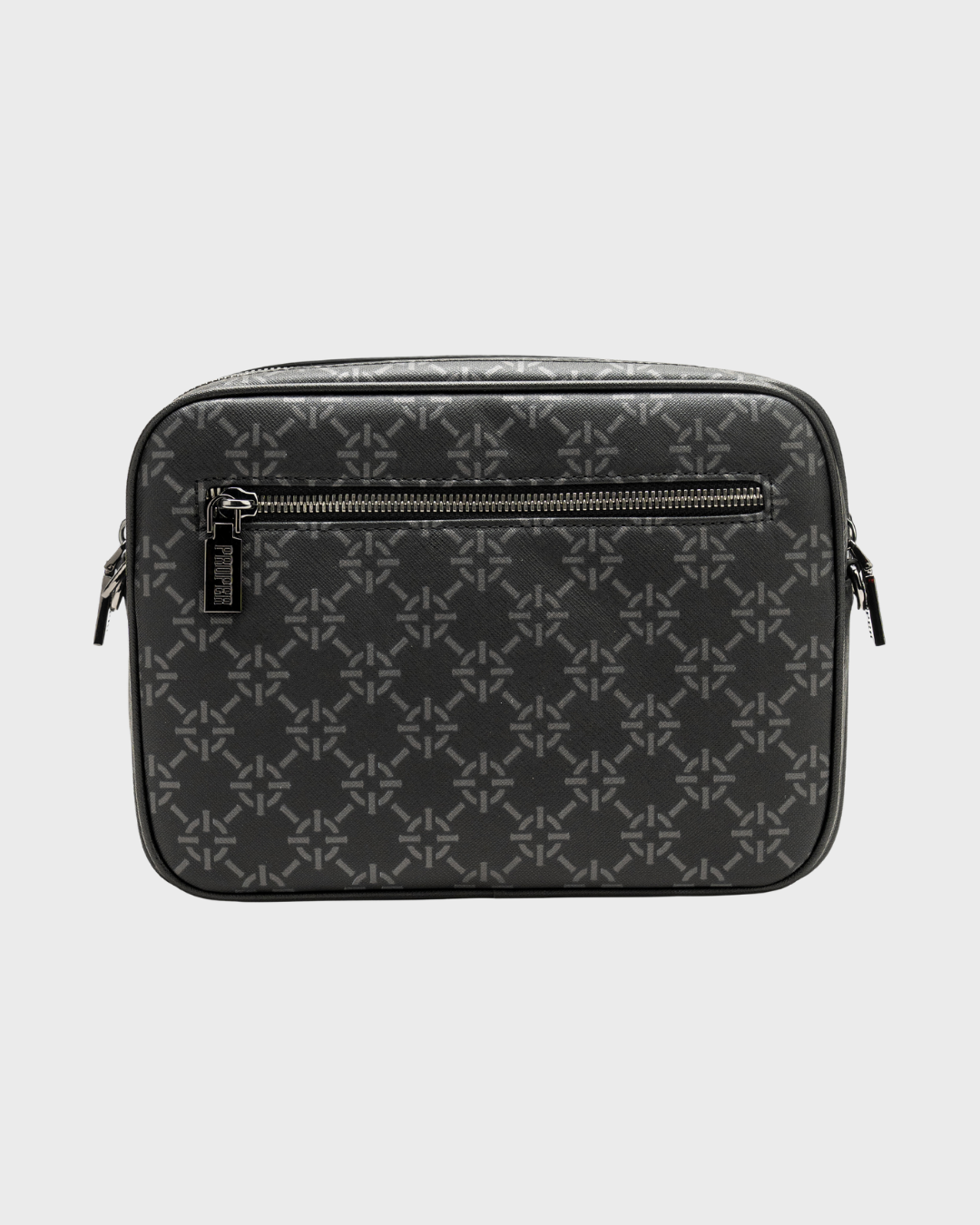 PROPER MONOGRAM MESSENGER BAG BLACK