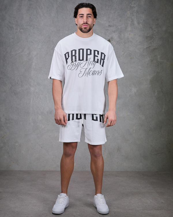 PROPER MOTIVE OVERSIZED TEE WHITE