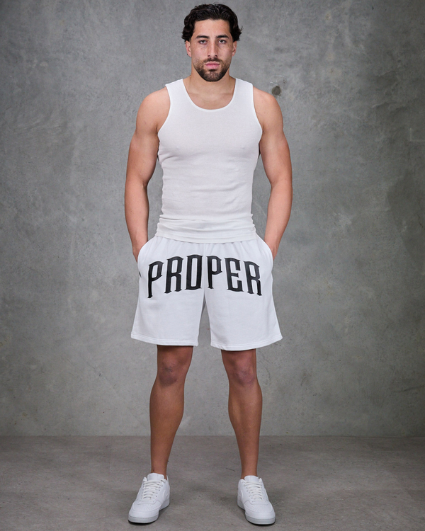 PROPER MOTIVE SHORTS WHITE