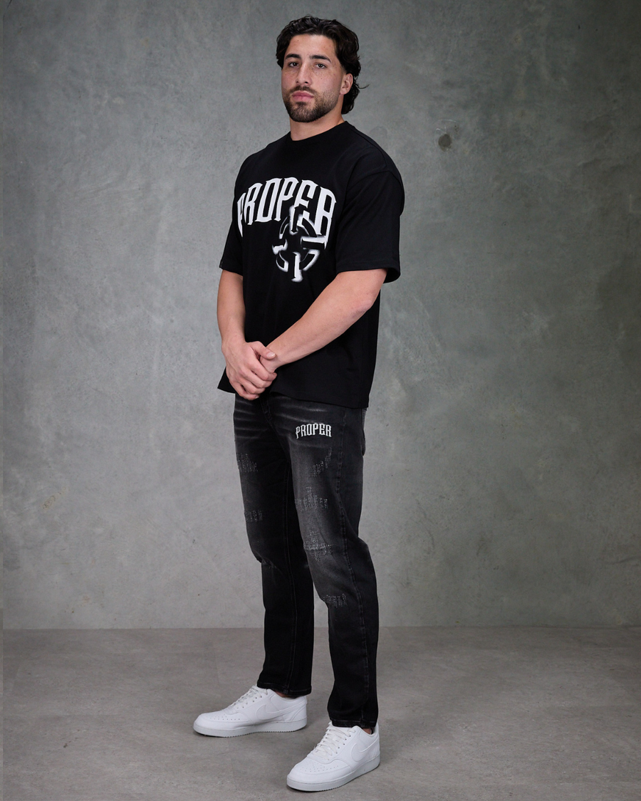 PROPER OFFSET OVERSIZED TEE BLACK