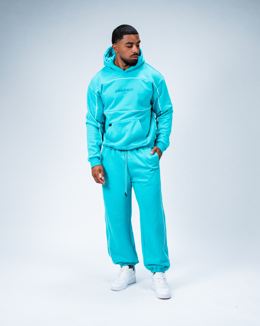 CLUB HOODIE TEAL/WHITE