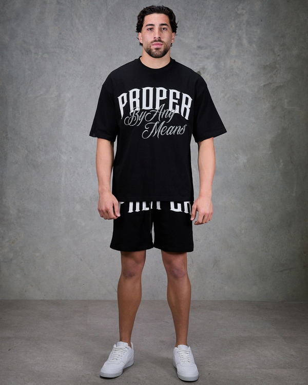 PROPER MOTIVE OVERSIZED TEE BLACK