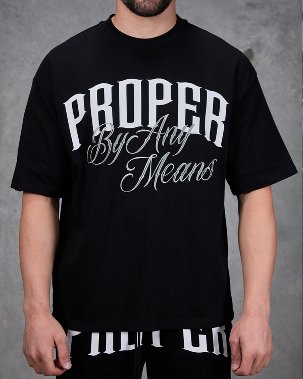 PROPER MOTIVE OVERSIZED TEE BLACK