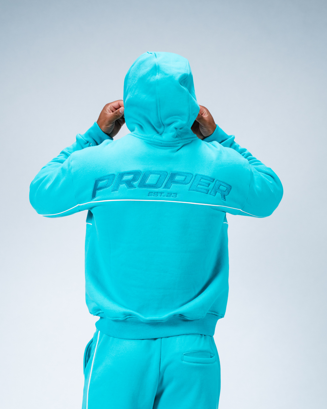 CLUB HOODIE TEAL/WHITE