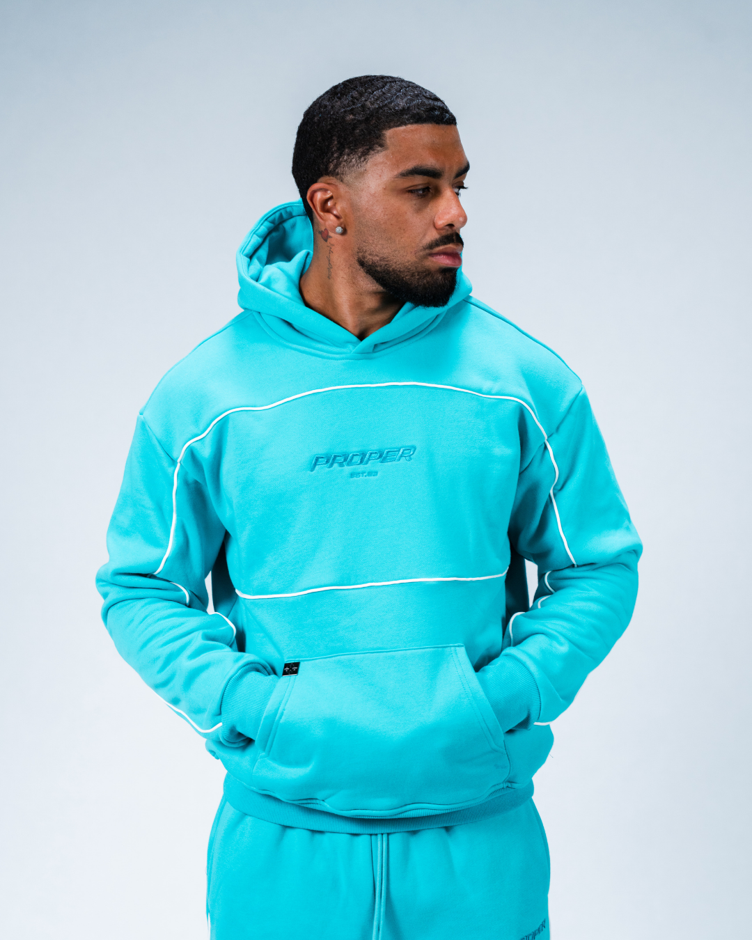 CLUB HOODIE TEAL/WHITE