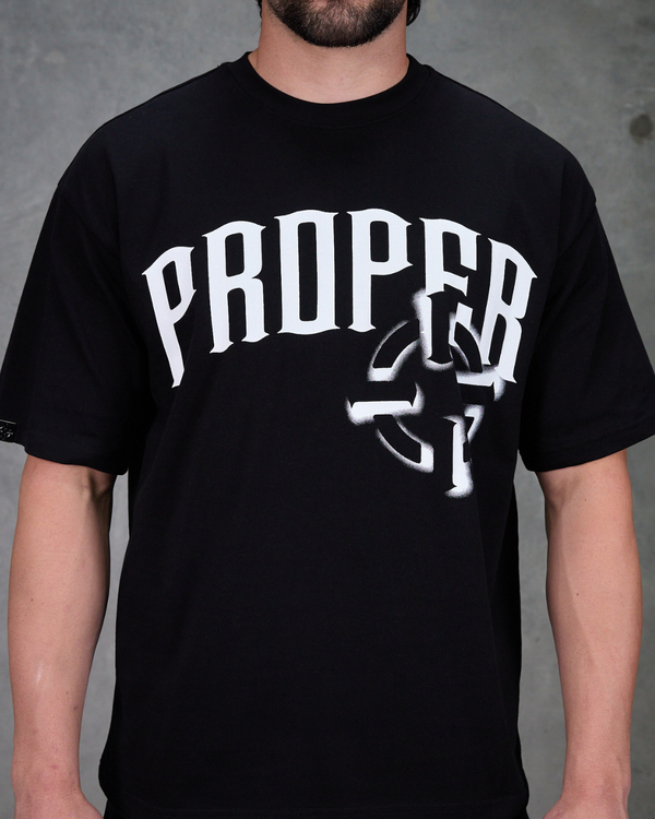 PROPER OFFSET OVERSIZED TEE BLACK