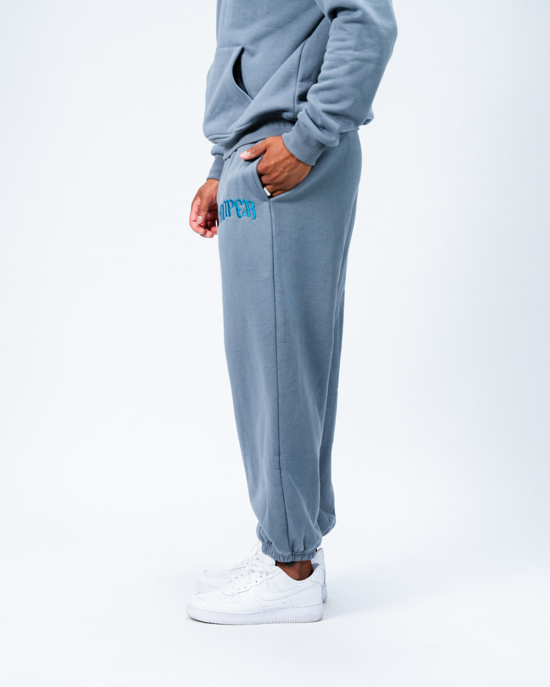 REGAL TRACKPANTS DUSTY BLUE/TEAL