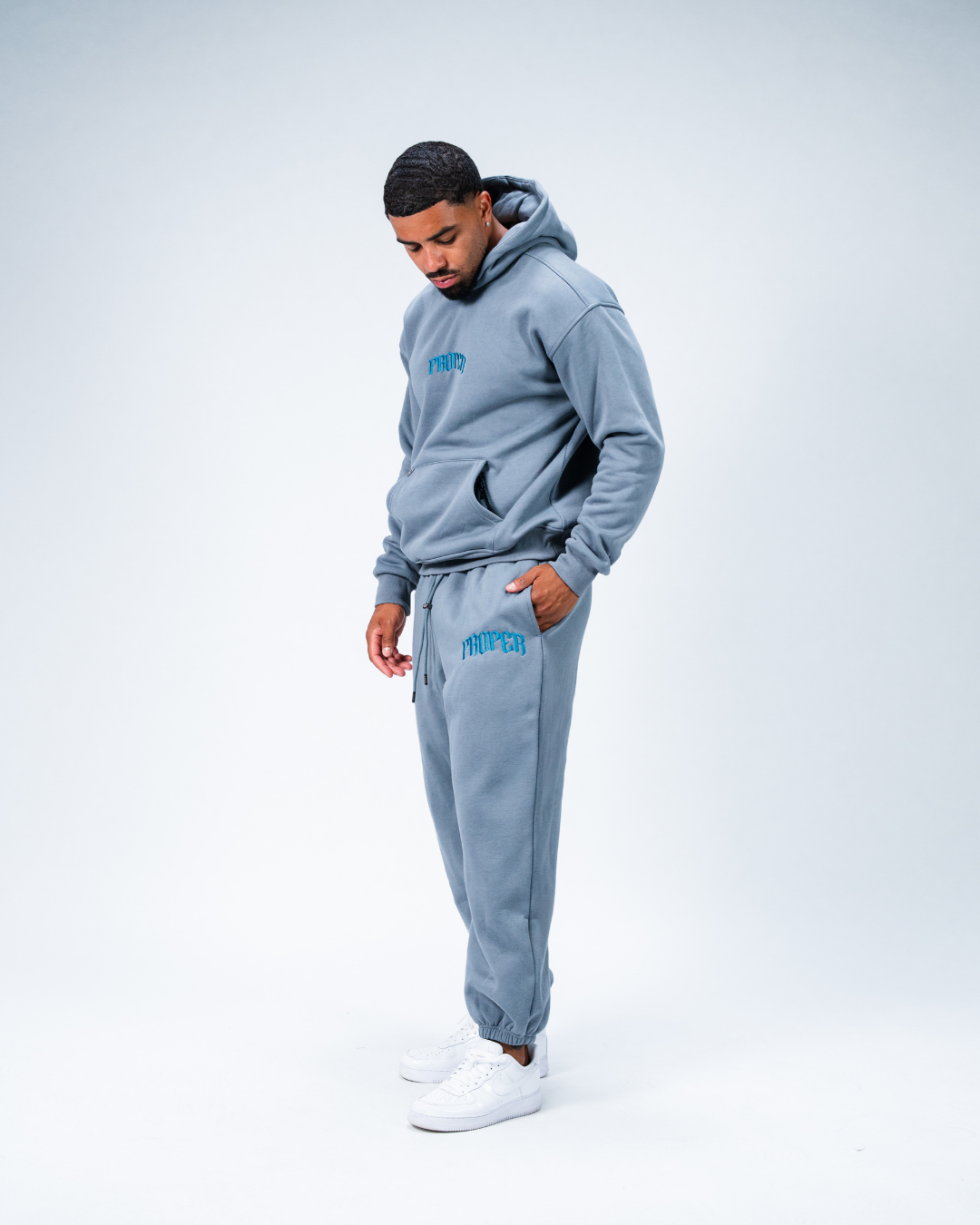 REGAL TRACKPANTS DUSTY BLUE/TEAL