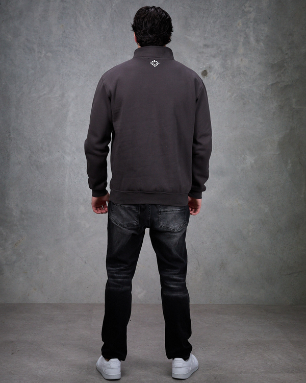 PROPER SIGNATURE QUARTER ZIP CREW CHARCOAL