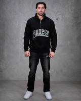 PROPER SIGNATURE QUARTER ZIP CREW BLACK