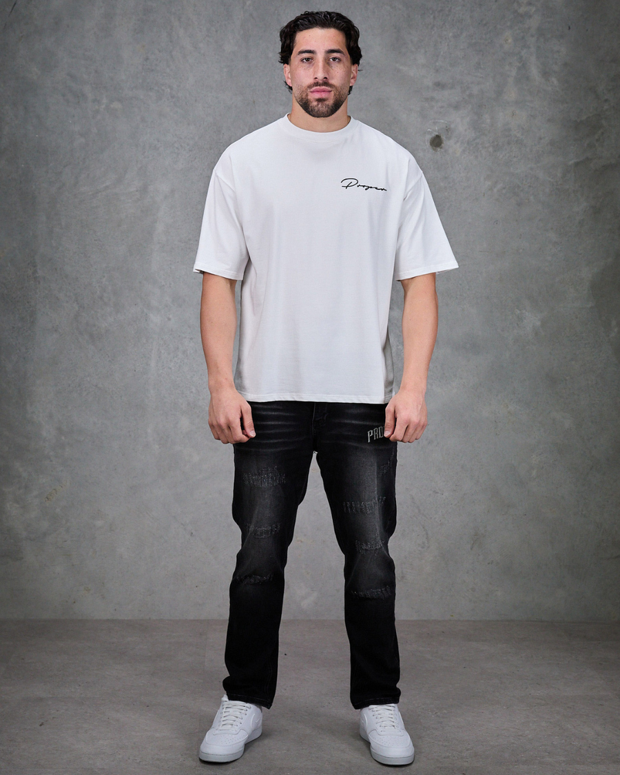 PROPER AUTOGRAPH TONAL OVERSIZED TEE WHITE