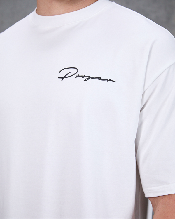 PROPER AUTOGRAPH TONAL OVERSIZED TEE WHITE