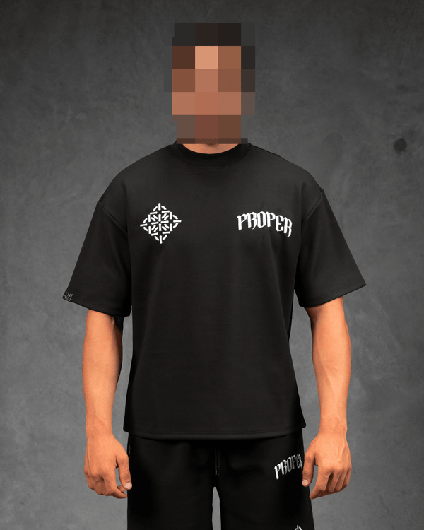 DIAMOND OVERSIZED TEE BLACK - Proper Streetwear