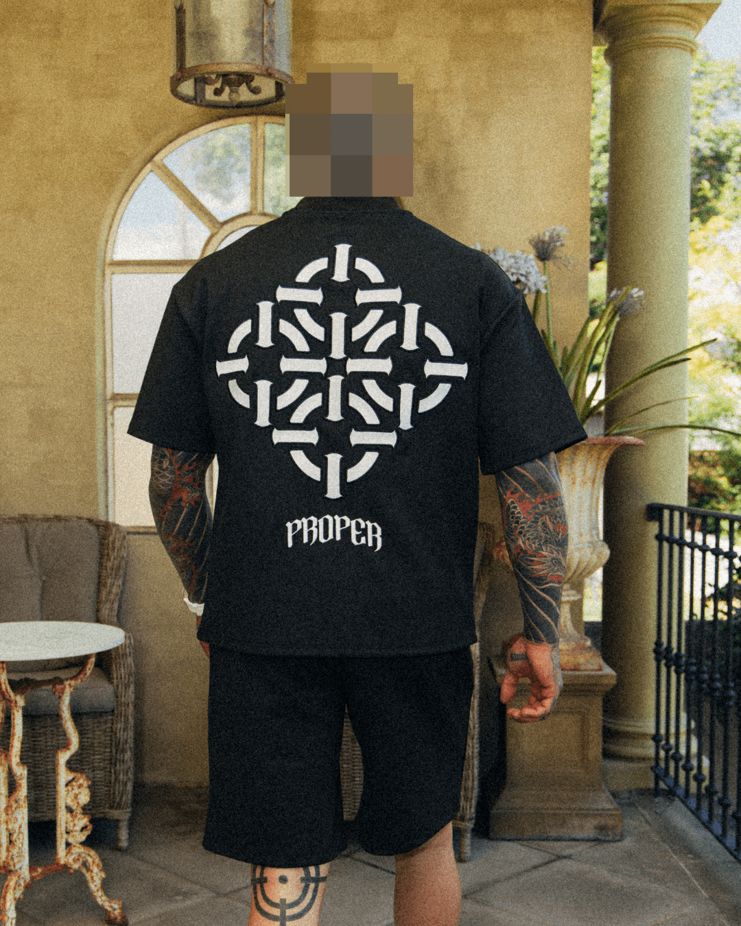 DIAMOND OVERSIZED TEE BLACK - Proper Streetwear