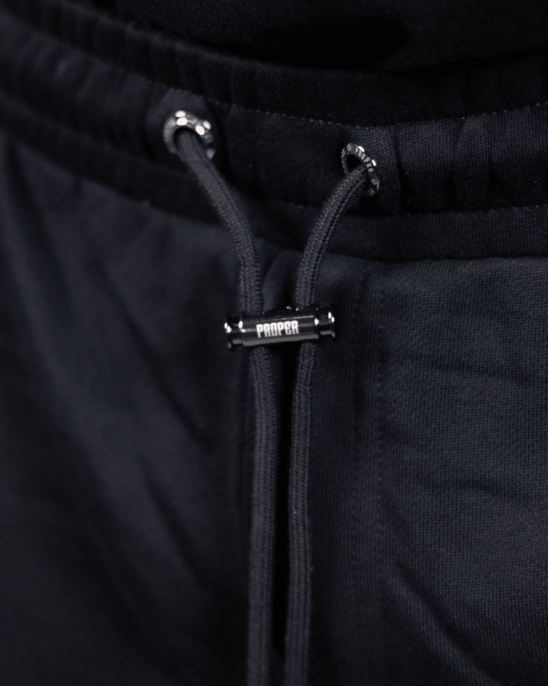 DIAMOND SCRIPT DISTRESSED SHORTS BLACK/BLUE - Proper Streetwear