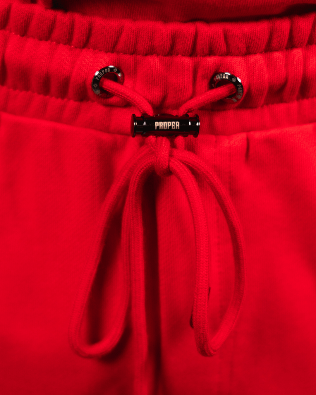 DIAMOND SCRIPT DISTRESSED SHORTS RED/BLACK - Proper Streetwear