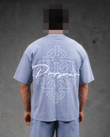 DIAMOND SCRIPT OVERSIZED TEE ACID WASH - Proper Streetwear