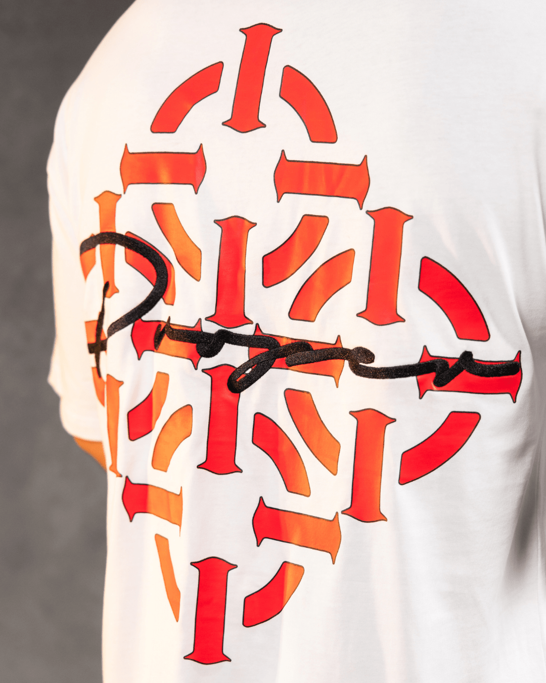 DIAMOND SCRIPT OVERSIZED TEE WHITE/RED - Proper Streetwear
