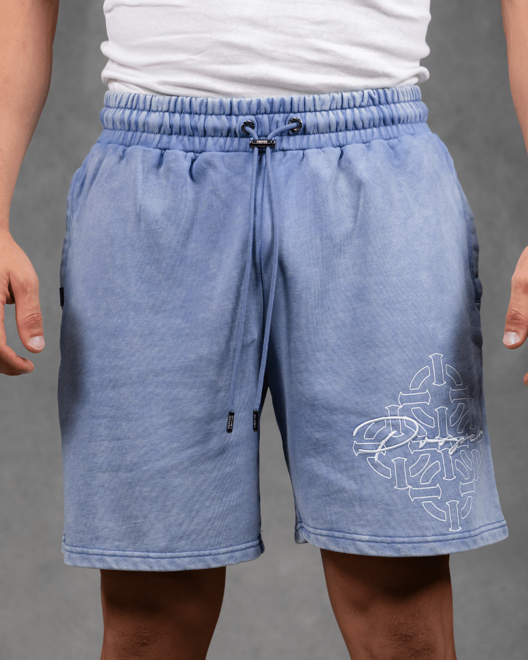 DIAMOND SCRIPT SHORTS ACID WASH - Proper Streetwear