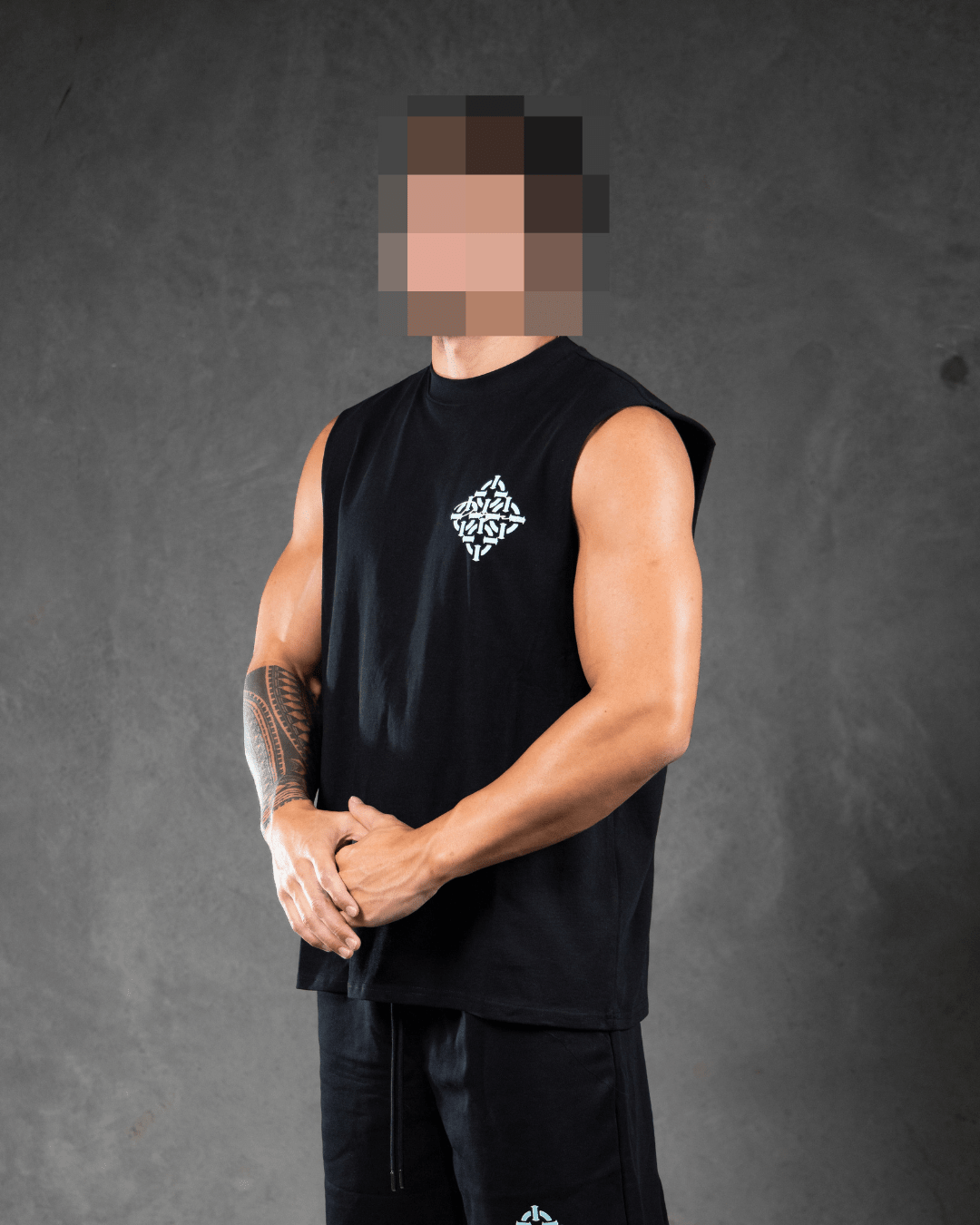 DIAMOND SCRIPT SINGLET BLACK/BLUE - Proper Streetwear