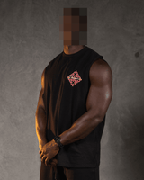 DIAMOND SCRIPT SINGLET BLACK/RED - Proper Streetwear