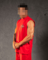 DIAMOND SCRIPT SINGLET RED/BLACK - Proper Streetwear