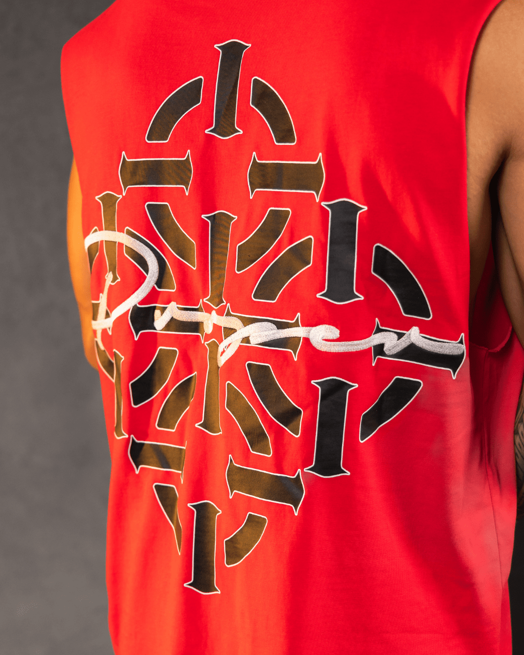 DIAMOND SCRIPT SINGLET RED/BLACK - Proper Streetwear