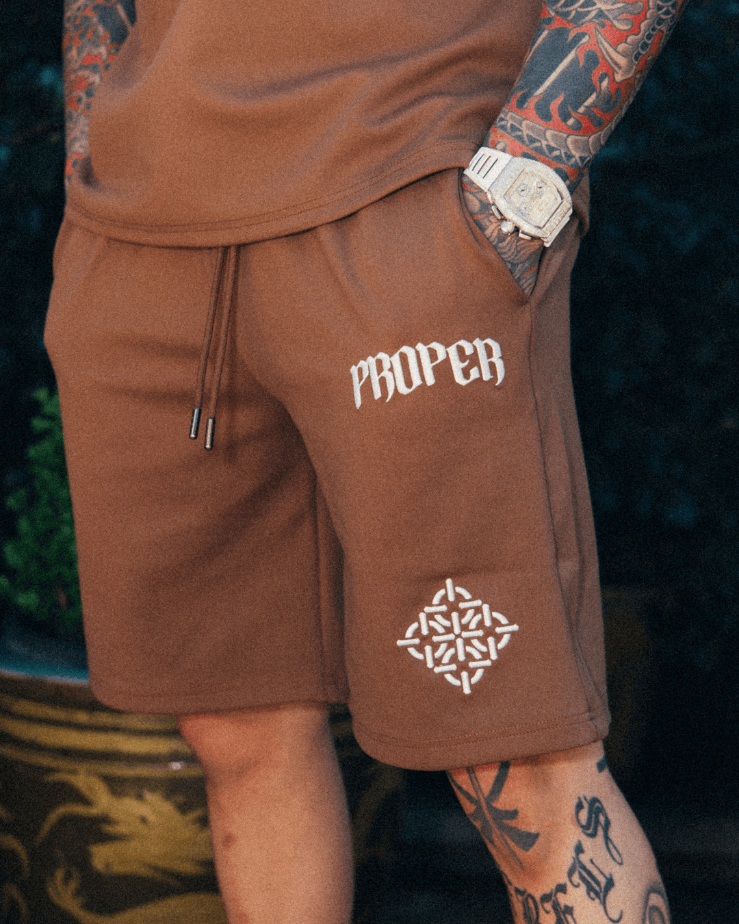 DIAMOND SHORTS BROWN - Proper Streetwear