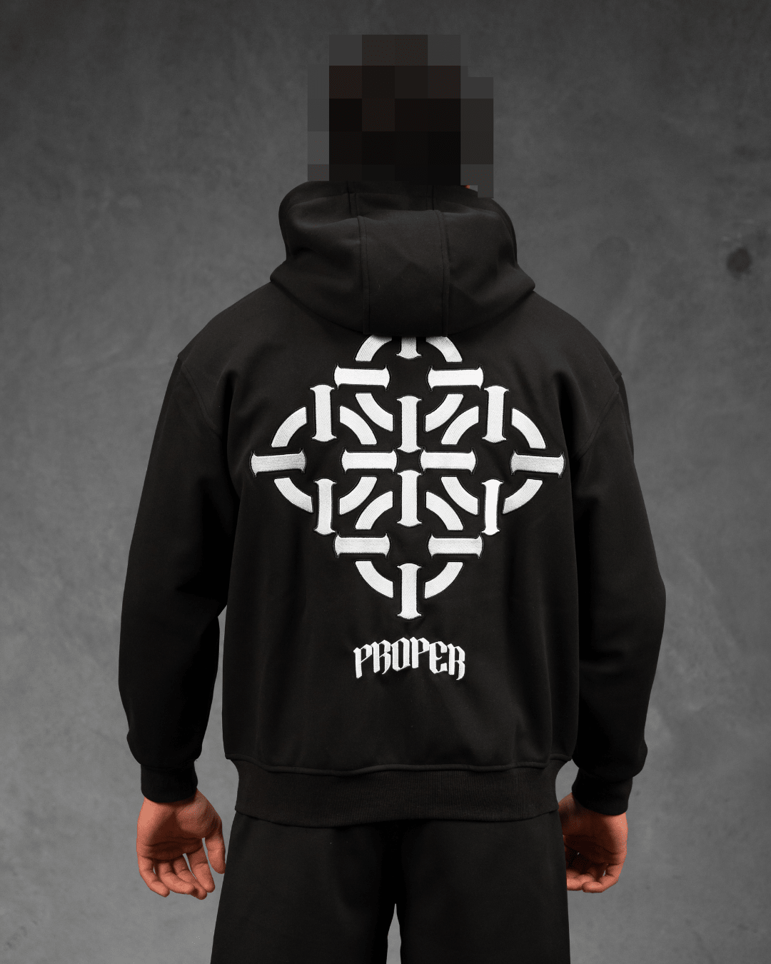 DIAMOND ZIP UP JACKET BLACK - Proper Streetwear