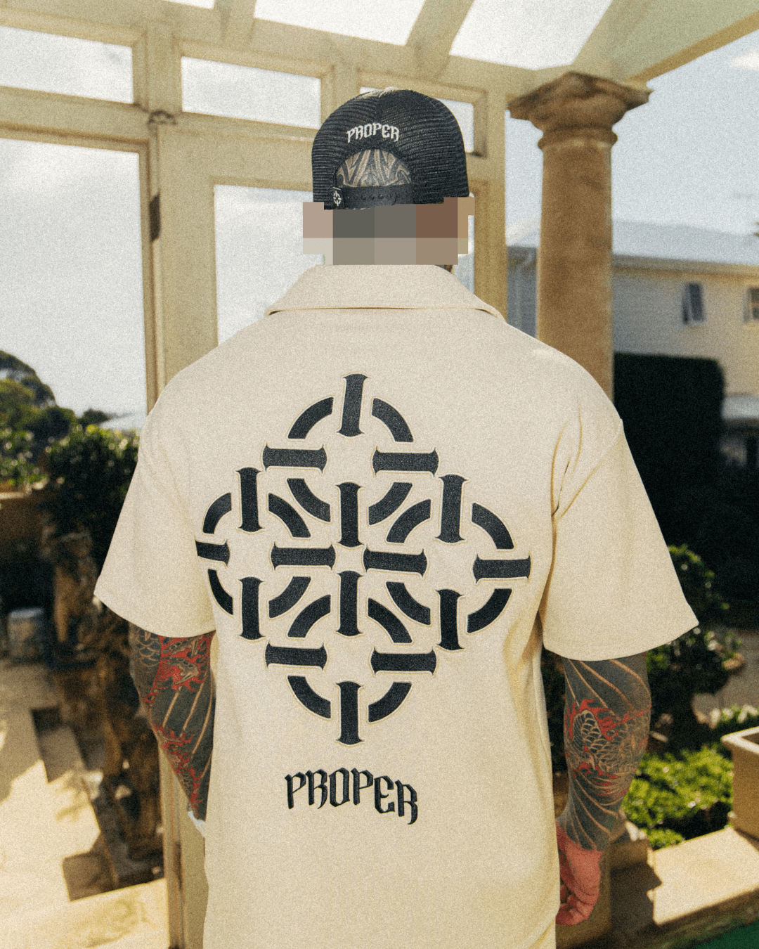 DIAMOND ZIP UP SHIRT STONE - Proper Streetwear