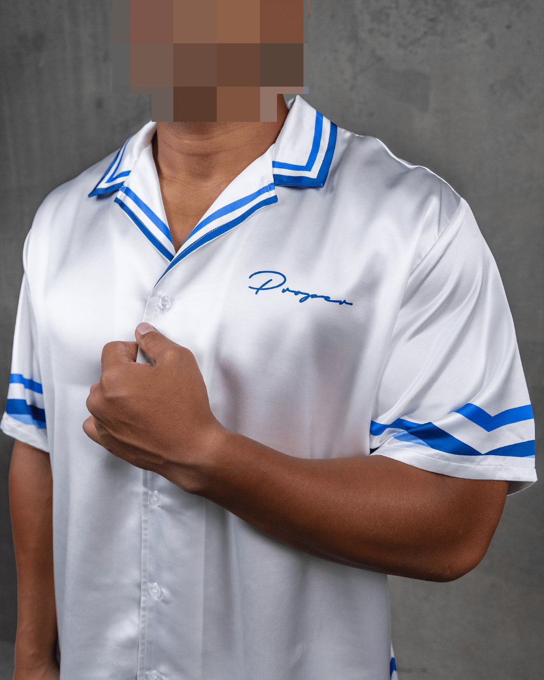 MONACO SILK SET WHITE/BLUE - Proper Streetwear