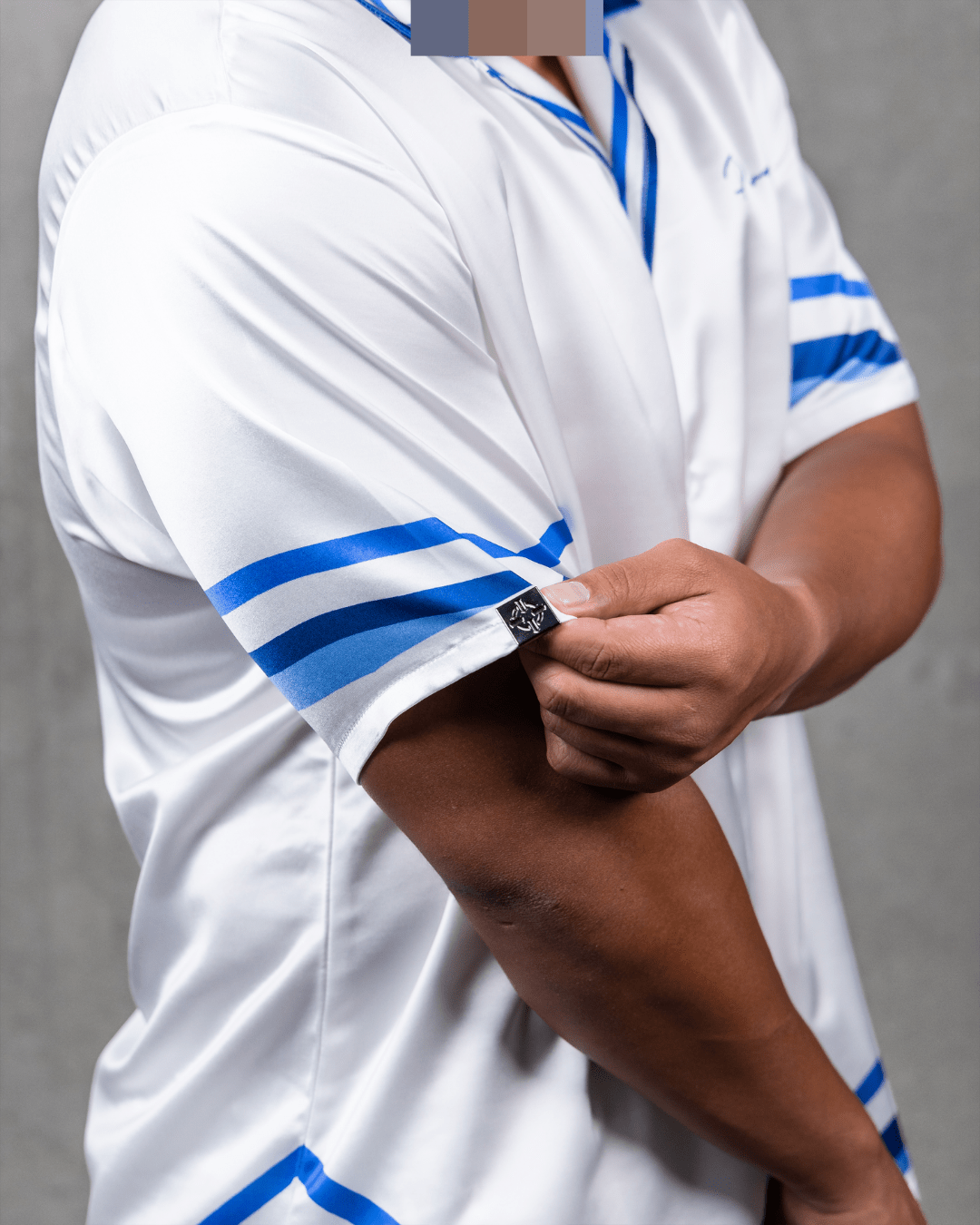 MONACO SILK SET WHITE/BLUE - Proper Streetwear