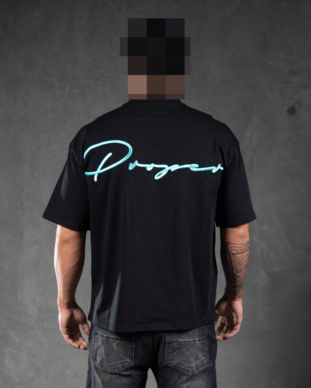 PROPER AUTOGRAPH OVERSIZED TEE BLACK/BLUE - Proper Streetwear