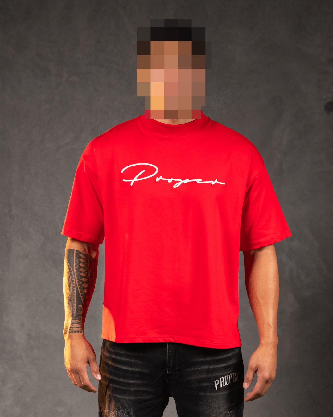 PROPER AUTOGRAPH OVERSIZED TEE RED - Proper Streetwear