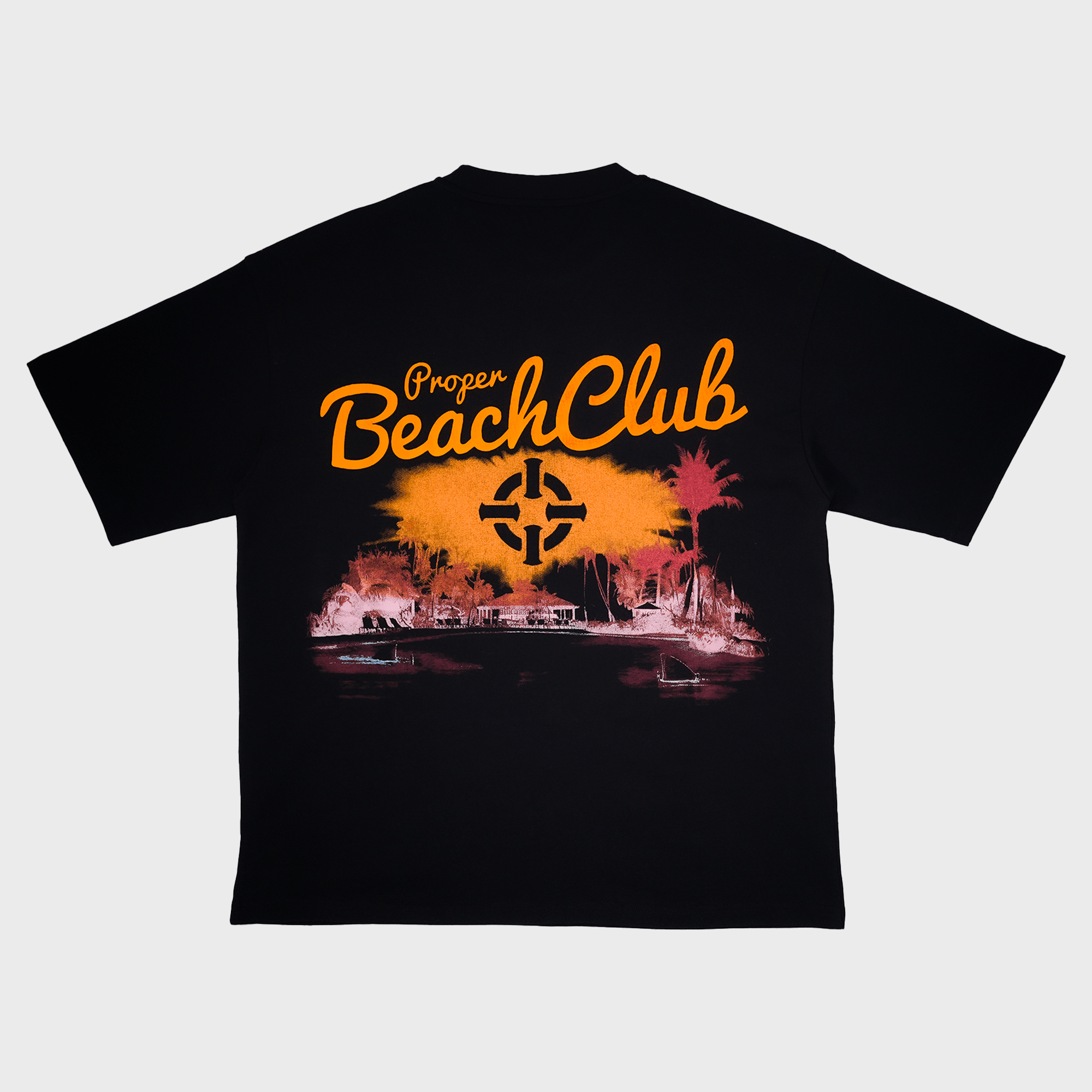 PROPER BEACH CLUB OVERSIZED TEE BLACK - Proper Streetwear