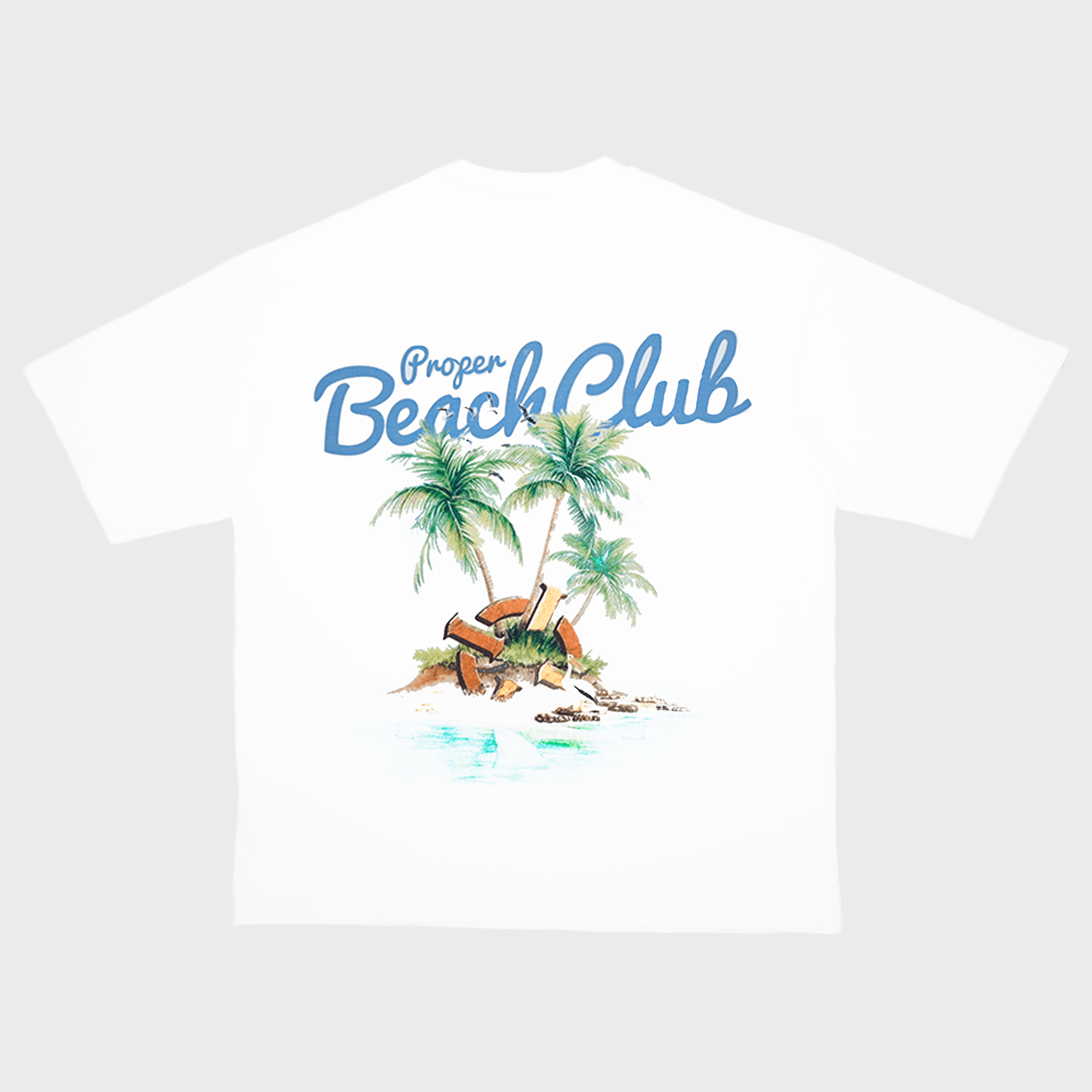 PROPER BEACH CLUB OVERSIZED TEE WHITE - Proper Streetwear