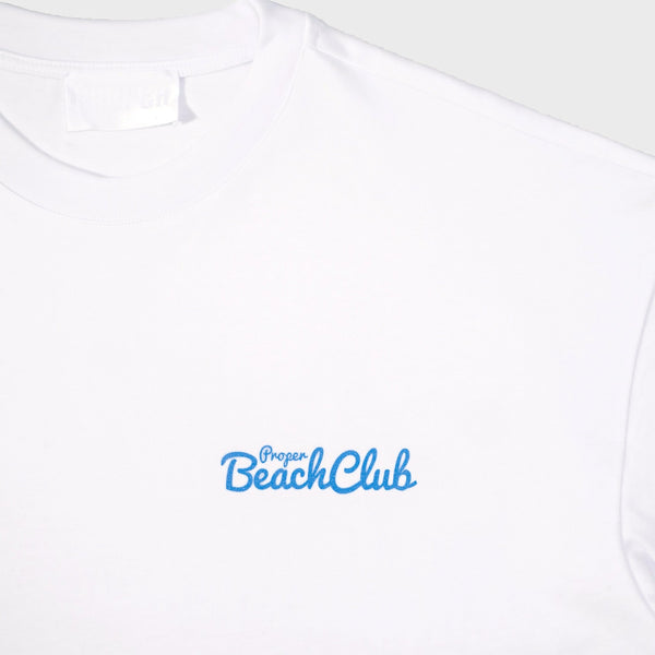 PROPER BEACH CLUB OVERSIZED TEE WHITE - Proper Streetwear
