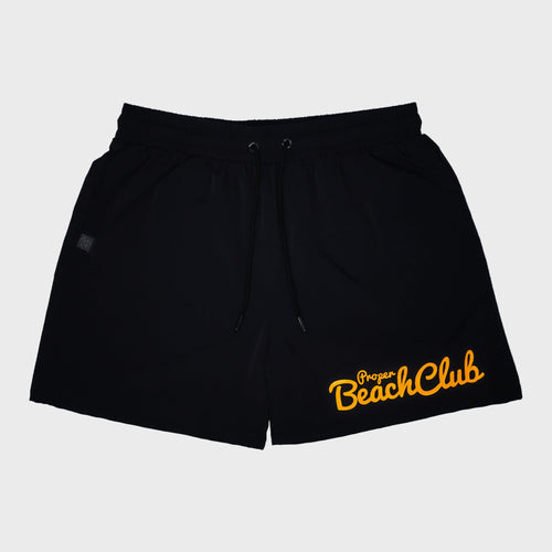 PROPER BEACH CLUB SWIM SHORTS BLACK - Proper Streetwear