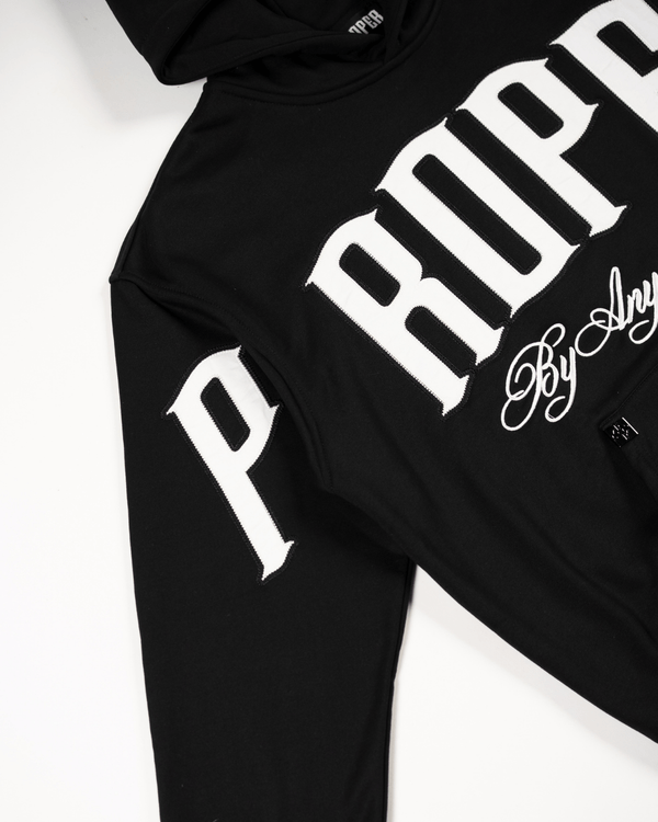 PROPER BY ANY MEANS HOODIE BLACK - Proper Streetwear