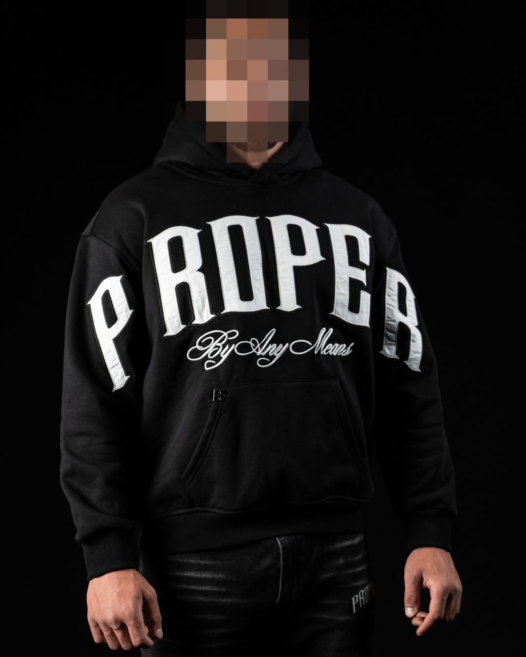 PROPER BY ANY MEANS HOODIE BLACK - Proper Streetwear